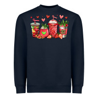Navy strawberry coffee cups Heavyweight Sweatshirt - Jasminsmagicworld