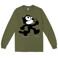 Army Green felix the black cat music Long Sleeve Tee - linhVisuals