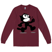 Burgundy felix the black cat music Long Sleeve Tee - linhVisuals