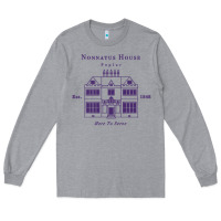 Heather Grey nonnatus house  blue ink Long Sleeve Tee - linhVisuals