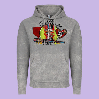 Softball Vibes Vintage Hoodie Designed By Sublimationcraftshop
