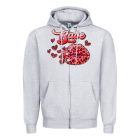 Heather Grey babe with kiss Zipper Hoodie - RanaPortraitStore