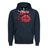 Navy babe with kiss Zipper Hoodie - RanaPortraitStore