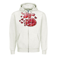 Oatmeal Heather babe with kiss Zipper Hoodie - RanaPortraitStore