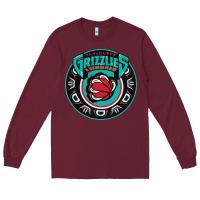 Burgundy vancouver grizzlie retro Long Sleeve Tee - linhVisuals
