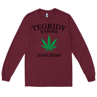 Burgundy tegridy farms Long Sleeve Tee - linhVisuals