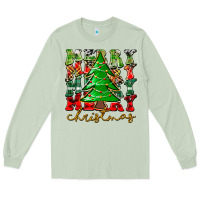 Matcha Merry Christmas Tree Long Sleeve Tee - CowhideDigitalArt