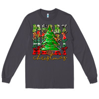 Smoke Merry Christmas Tree Long Sleeve Tee - CowhideDigitalArt