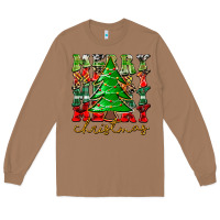 Toasted Coconut Merry Christmas Tree Long Sleeve Tee - CowhideDigitalArt