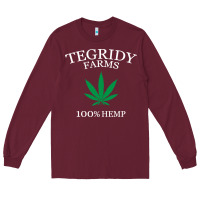 Burgundy tegridy farms Long Sleeve Tee - linhVisuals