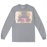 Heather Grey labradoodle t  shirtfunny labradoodle face mask funny dog mouth t  shi Long Sleeve Tee - linhVisuals