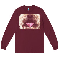 Burgundy labradoodle t  shirtfunny labradoodle face mask funny dog mouth t  shi Long Sleeve Tee - linhVisuals