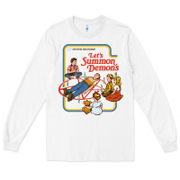 White let's summon demons Long Sleeve Tee - linhVisuals