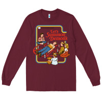Burgundy let's summon demons Long Sleeve Tee - linhVisuals