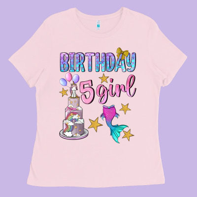 Birthday Girl 5 Ladies Tee Designed By Bundleandbundleshop