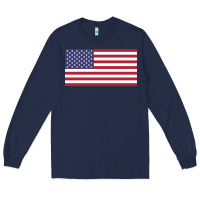 Navy american flag Long Sleeve Tee - linhVisuals