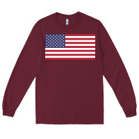 Burgundy american flag Long Sleeve Tee - linhVisuals