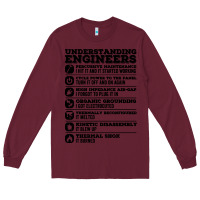 Burgundy understanding engineers funny Long Sleeve Tee - linhVisuals