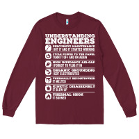 Burgundy understanding engineers funny Long Sleeve Tee - linhVisuals