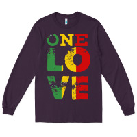 Plum one love rasta reggae Long Sleeve Tee - linhVisuals