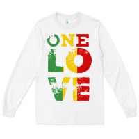 White one love rasta reggae Long Sleeve Tee - linhVisuals