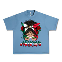 Pebble Blue mexicana messy bun mama Urban Heavy Tee - BundleAndBundleShop