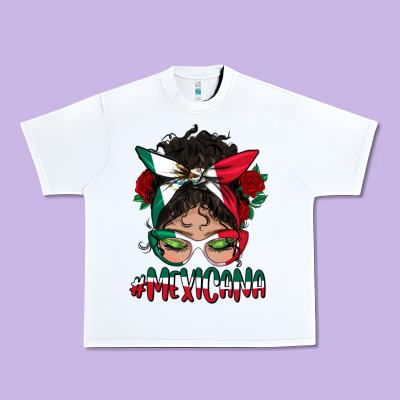 Mexicana Messy Bun Mama Urban Heavy Tee Designed By Bundleandbundleshop