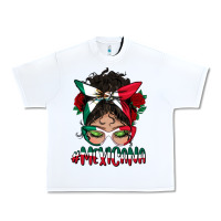 White mexicana messy bun mama Urban Heavy Tee - BundleAndBundleShop