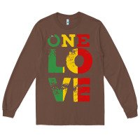 Chestnut one love rasta reggae Long Sleeve Tee - linhVisuals