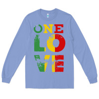 Colony Blue one love rasta reggae Long Sleeve Tee - linhVisuals
