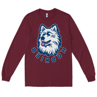 Burgundy HUSKIES Long Sleeve Tee - linhVisuals