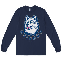 Navy HUSKIES Long Sleeve Tee - linhVisuals