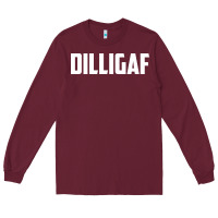 Burgundy dilligaf    bowling Long Sleeve Tee - linhVisuals