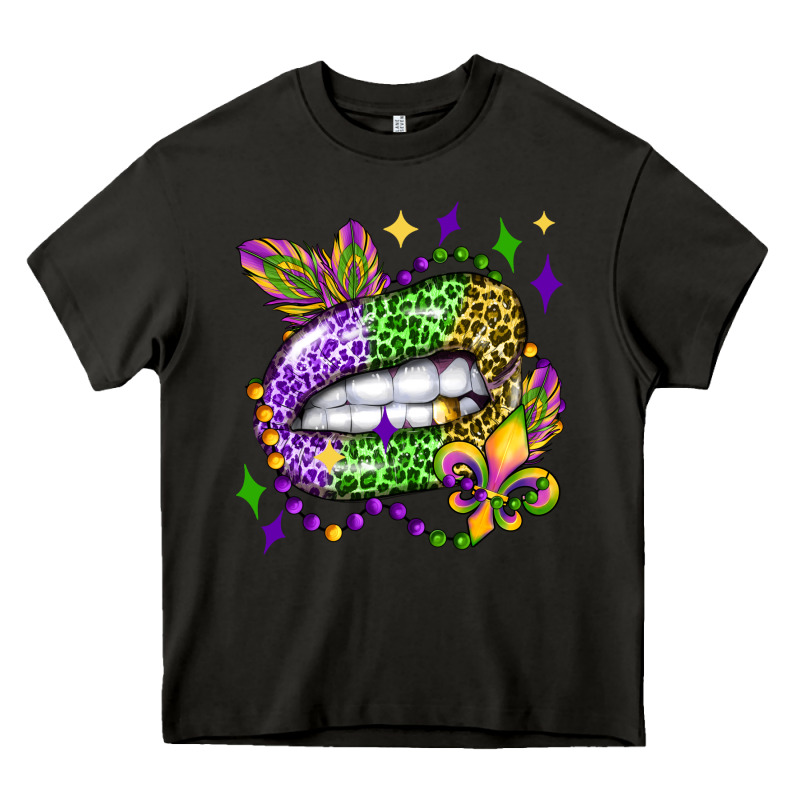 Mardi Gras Lip Olivia Heavy Core Tee by OliviaCreatesArt | Teevron