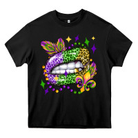 Black mardi gras lip olivia Heavy Core Tee - OliviaCreatesArt