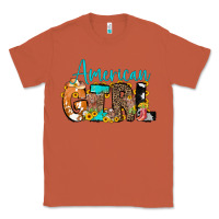 Copper American Girl, western Cowhide Classic Tee - CowCowDesign