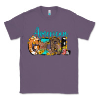 Lavender American Girl, western Cowhide Classic Tee - CowCowDesign