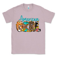 Lilac American Girl, western Cowhide Classic Tee - CowCowDesign