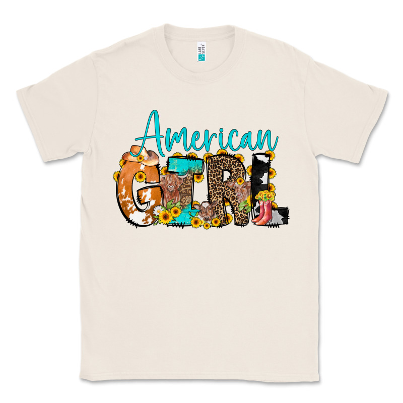 American Girl, Western Cowhide Classic Tee by CowCowDesign | Teevron