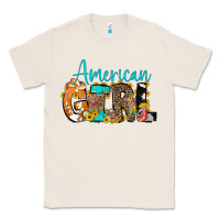 Natural American Girl, western Cowhide Classic Tee - CowCowDesign