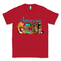 Red American Girl, western Cowhide Classic Tee - CowCowDesign