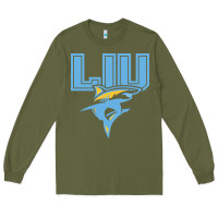 Army Green long island university sharks Long Sleeve Tee - linhVisuals