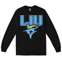 Black long island university sharks Long Sleeve Tee - linhVisuals