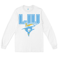 White long island university sharks Long Sleeve Tee - linhVisuals