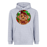 Heather Grey Christmas Toy Poodle Heavyweight Hoodie - RanaPortraitStore