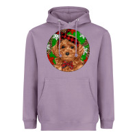 Lavender Christmas Toy Poodle Heavyweight Hoodie - RanaPortraitStore