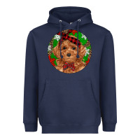 Navy Christmas Toy Poodle Heavyweight Hoodie - RanaPortraitStore