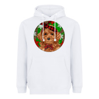 White Christmas Toy Poodle Heavyweight Hoodie - RanaPortraitStore