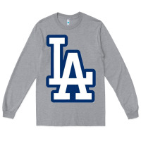 Heather Grey la los angeles Long Sleeve Tee - linhVisuals