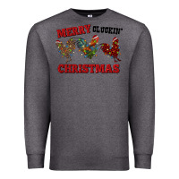Charcoal Heather Merry Cluckin' Christmas Premium Sweatshirt - RanaPortraitStore